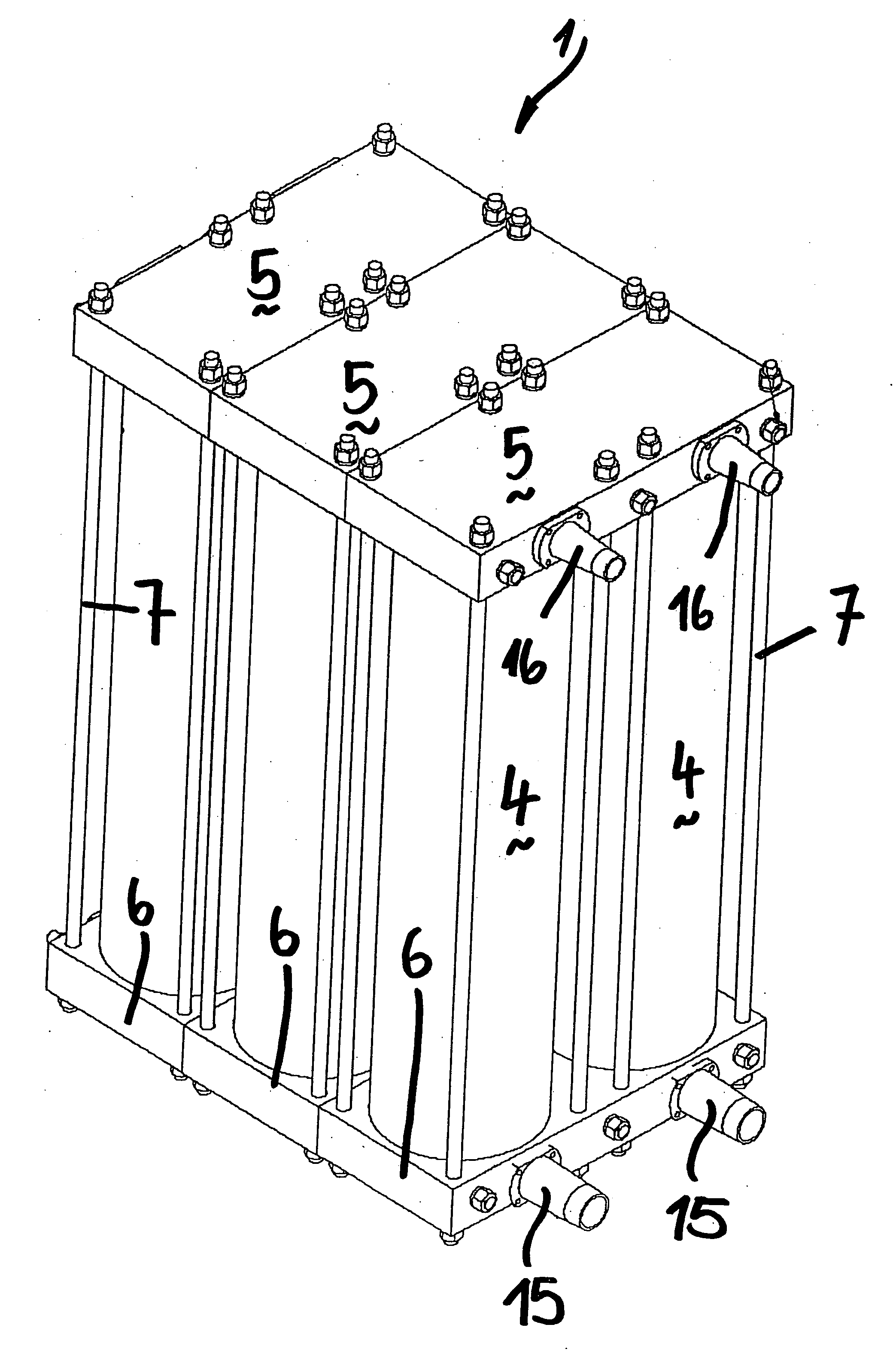 Modular gas-separating adsorbers