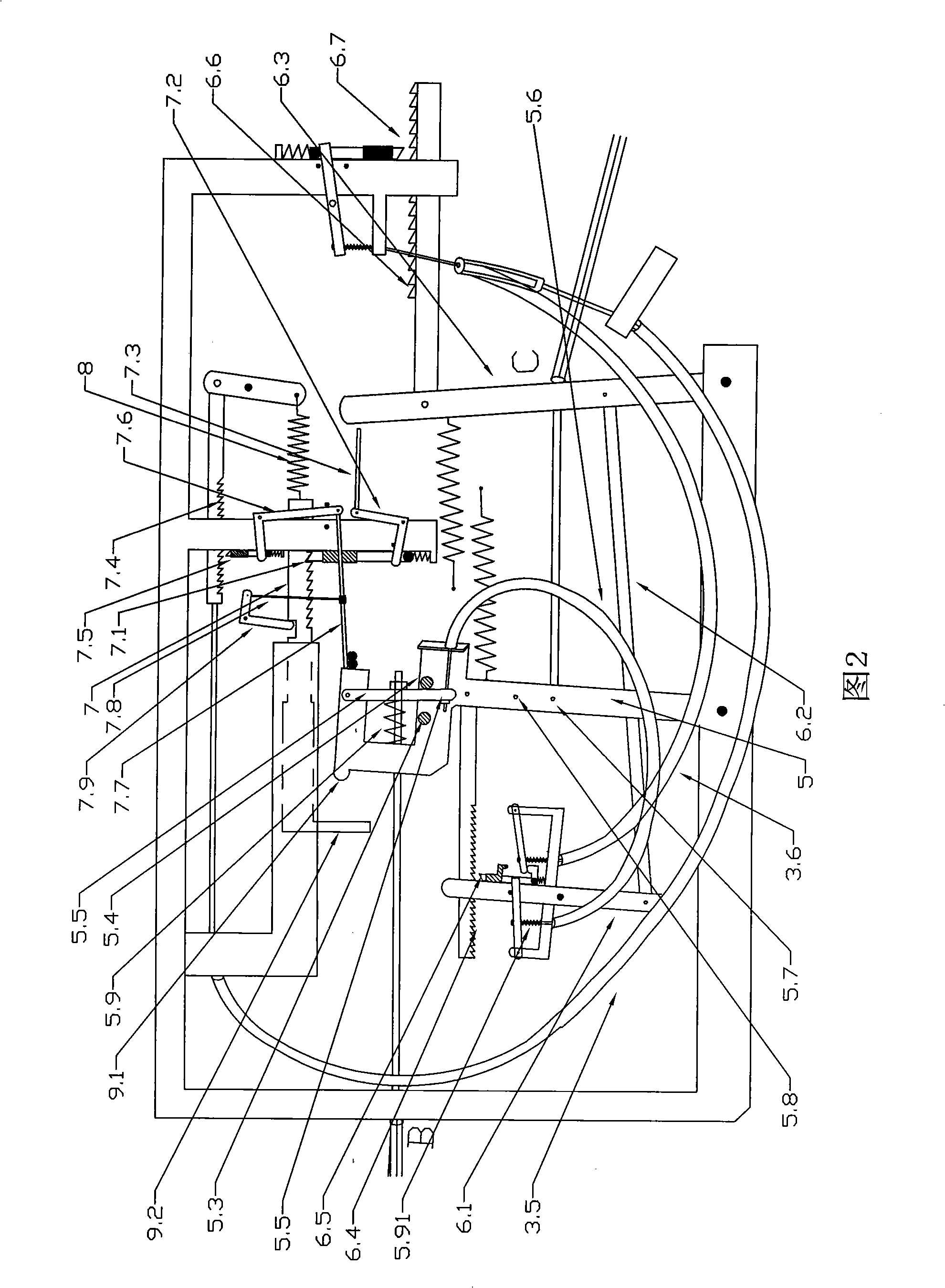 Speed transforming transmission of parking braking system of automobile