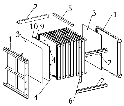 Integral flue gas denitration device filled with denitration catalyst and provided with catalyst coating