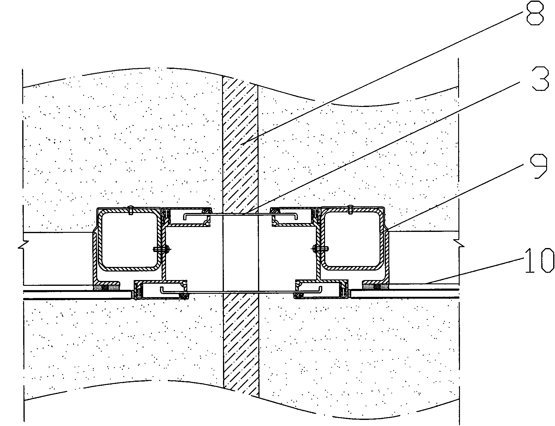 Subway shielding door expansion joint device