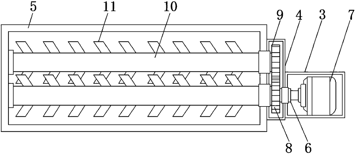 Double-shaft blending device used for selenium-rich rice processing