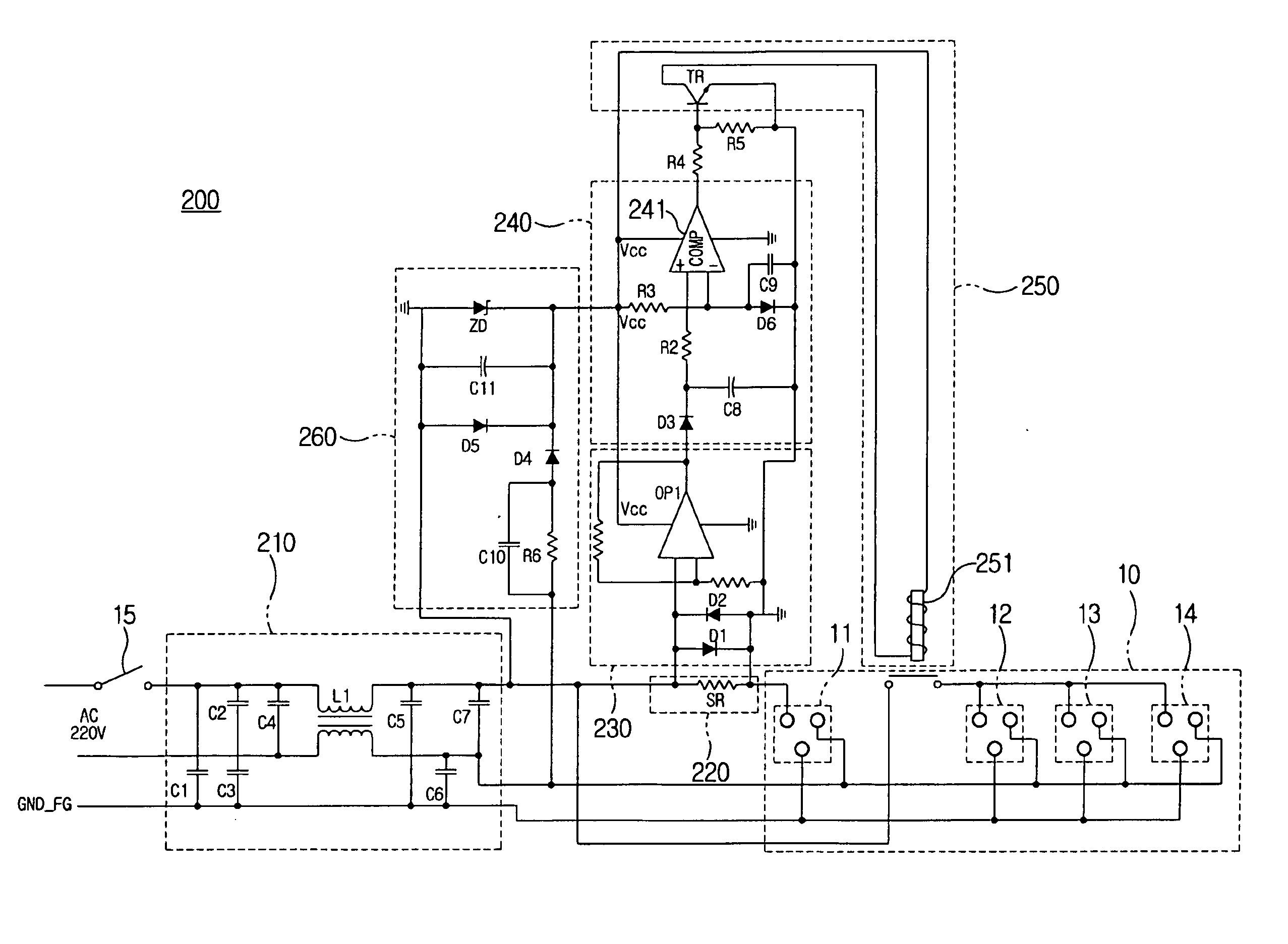 Apparatus for controlling multi-outlet power strip