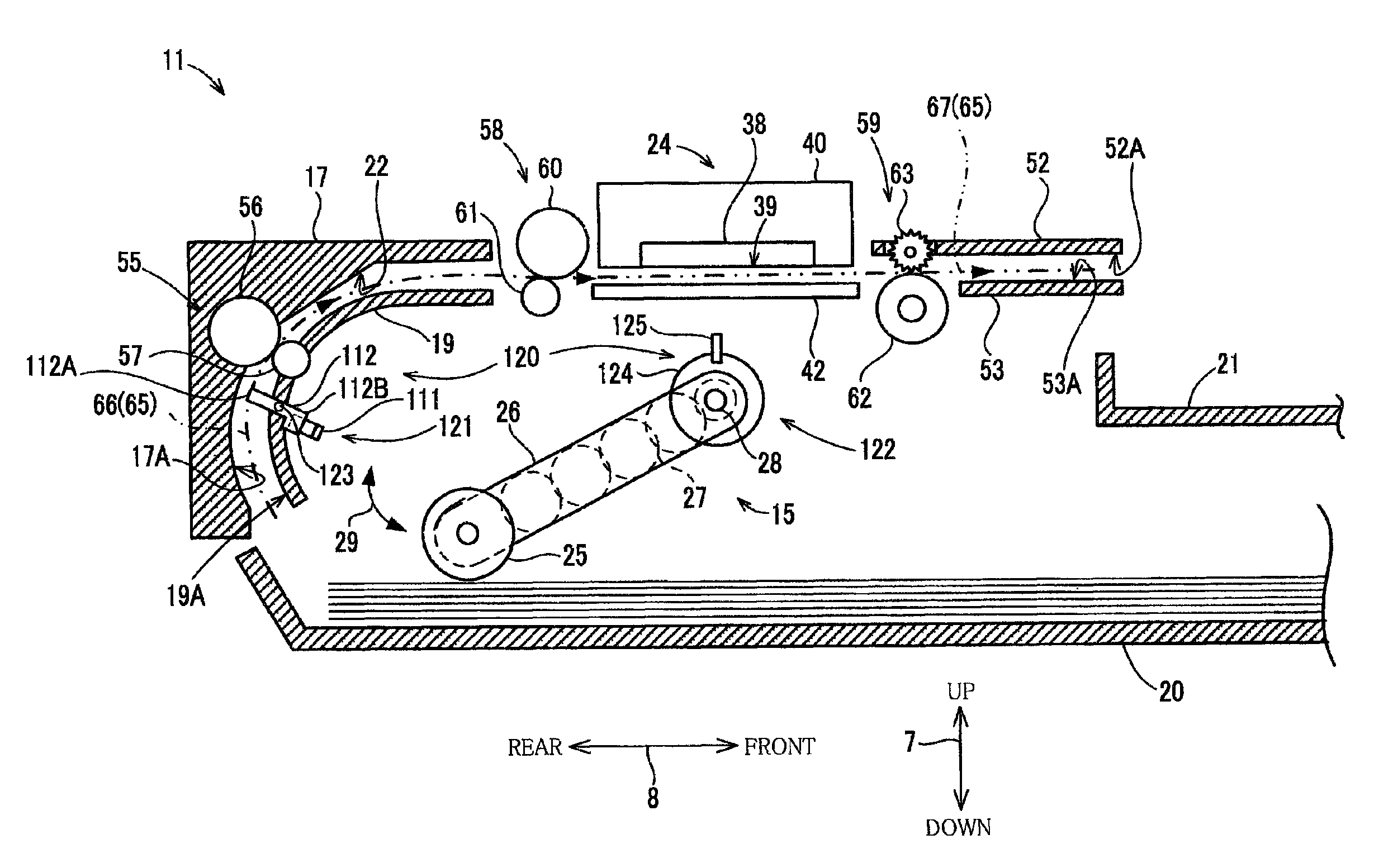 Image recording apparatus with sheet conveyance path