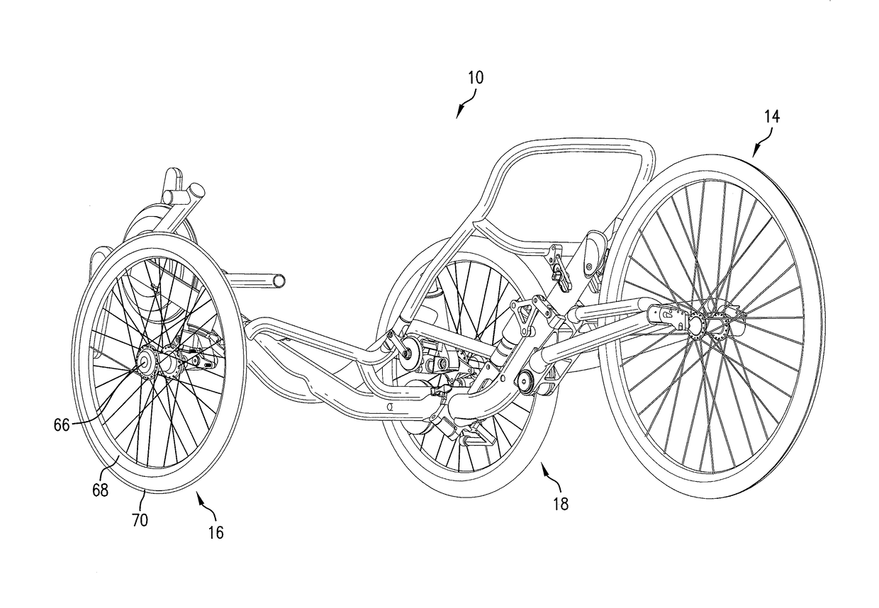 Suspended spindle assembly for recumbent tricyles