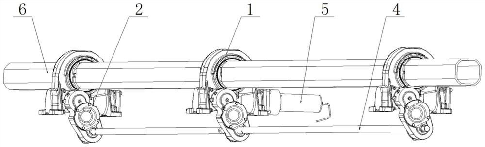 Worm steering type rotary speed reducer for multi-point drive tracking