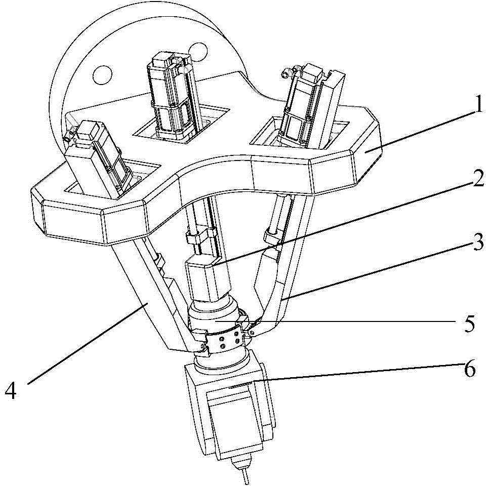 Asymmetrical five-degree-of-freedom parallel serial robot