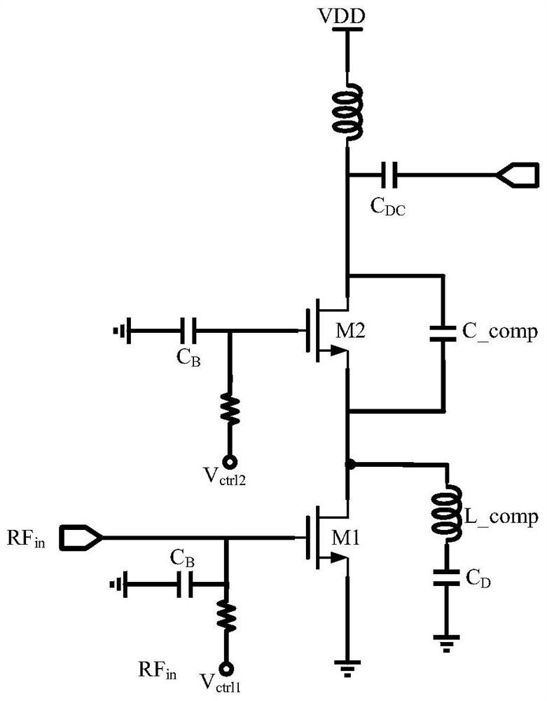 Dual-control bit type variable gain amplifier adopting compensation capacitance technology