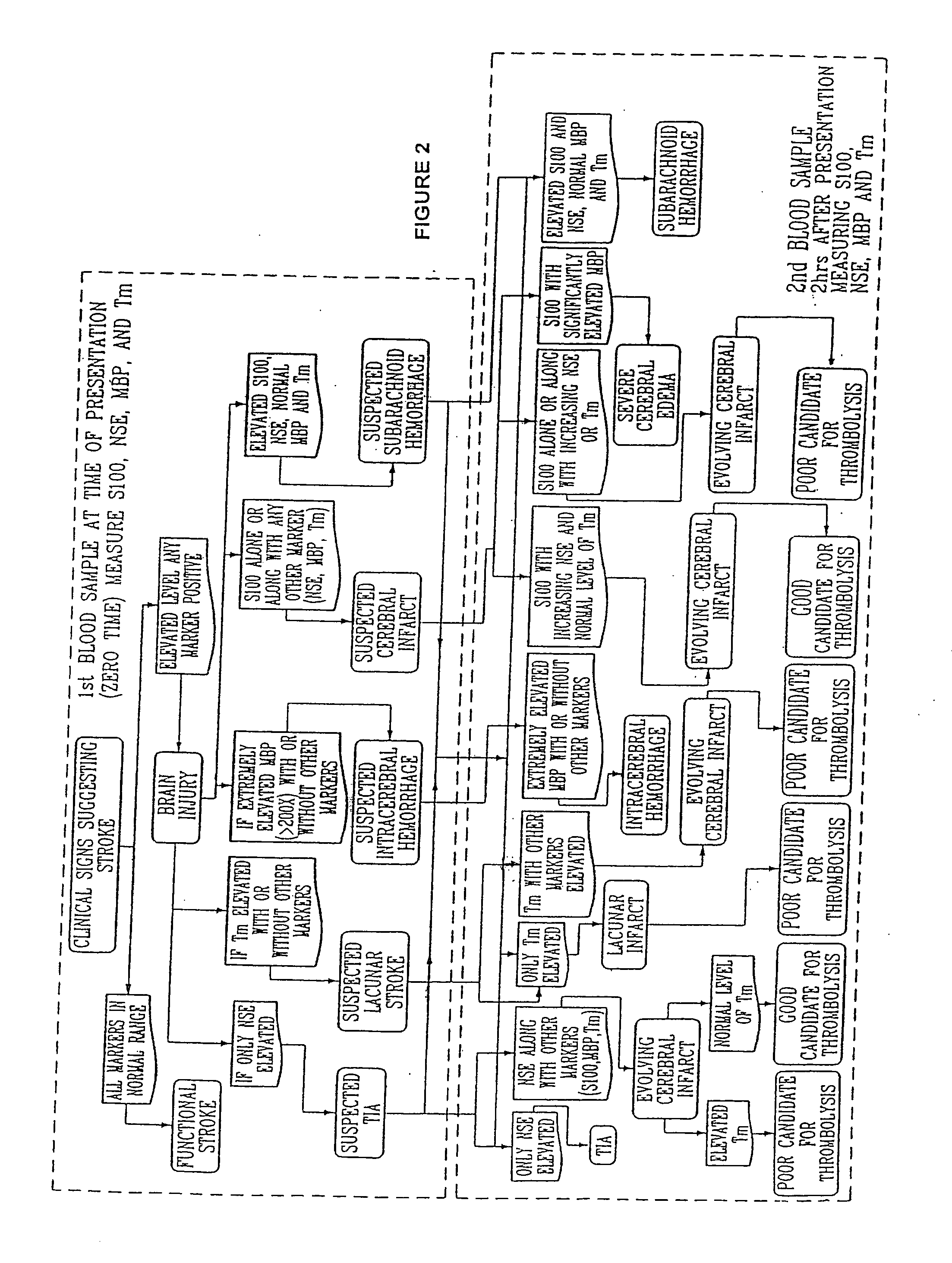 Method for diagnosing and distinguishing stroke and diagnostic devices for use therein