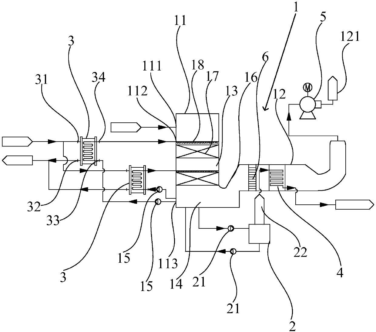 Flue gas plume removing system and plume removing method thereof