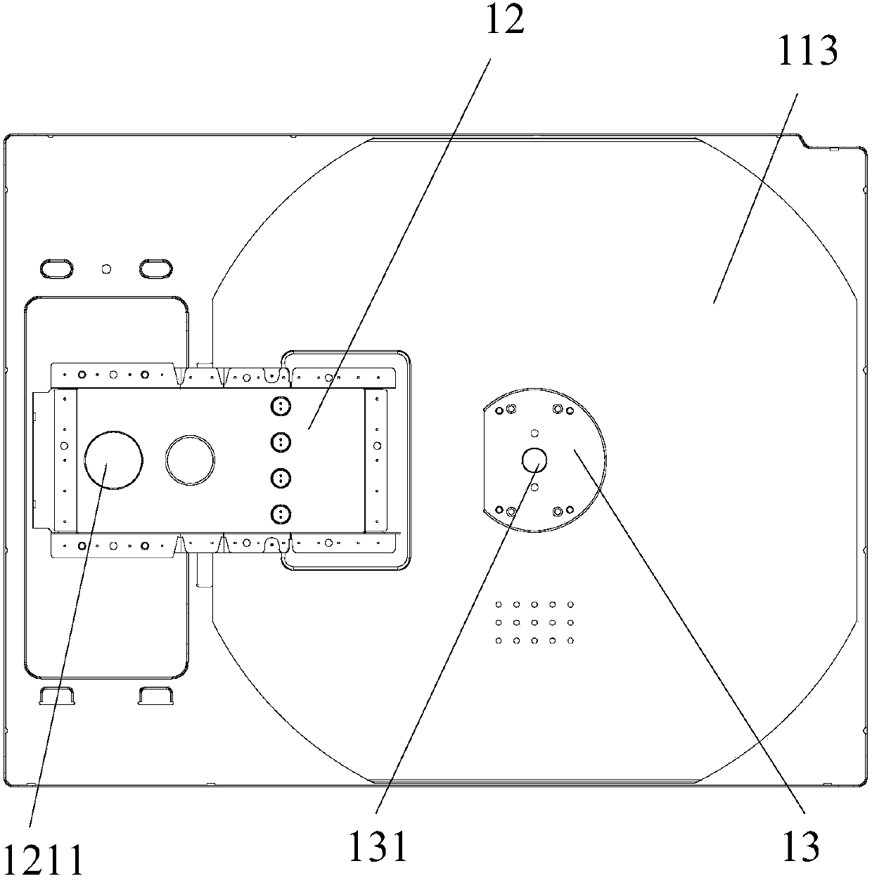 An inner container component and a clothes dryer provided with the inner container component