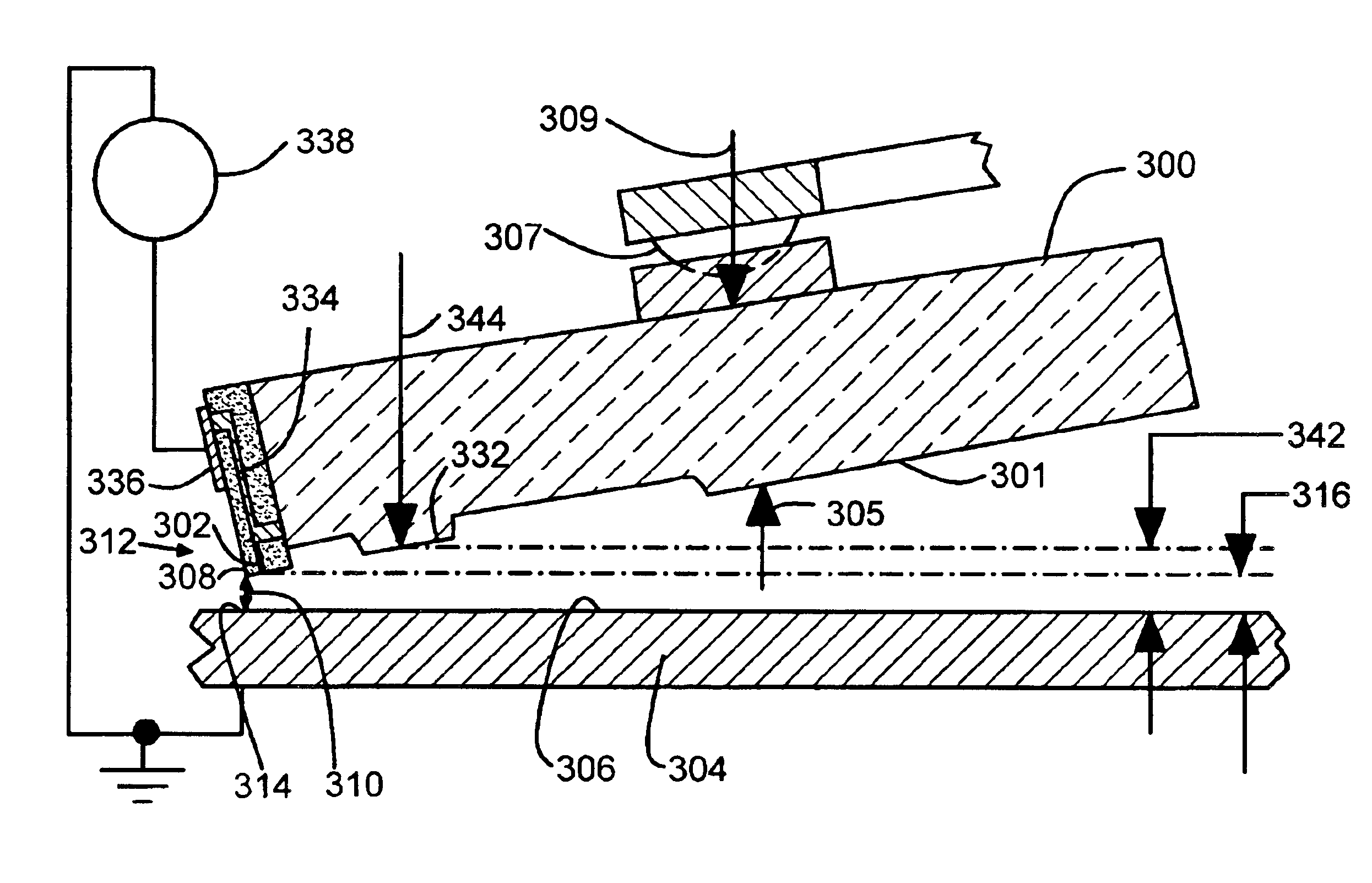 Integrated electrostatic slider fly height control