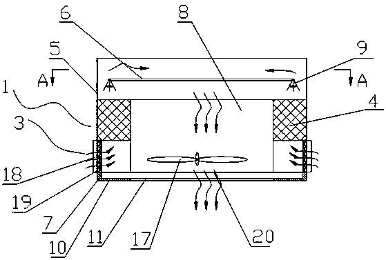 An air-conditioning device utilizing evaporative cooling of toilet flushing water