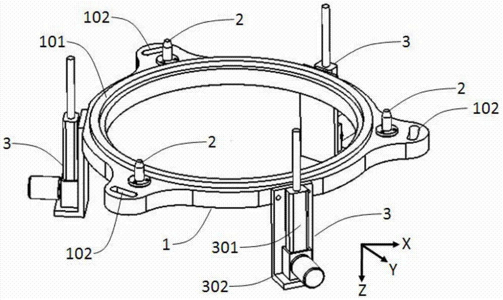 Positioning device for workpiece fixture in ion beam polishing equipment