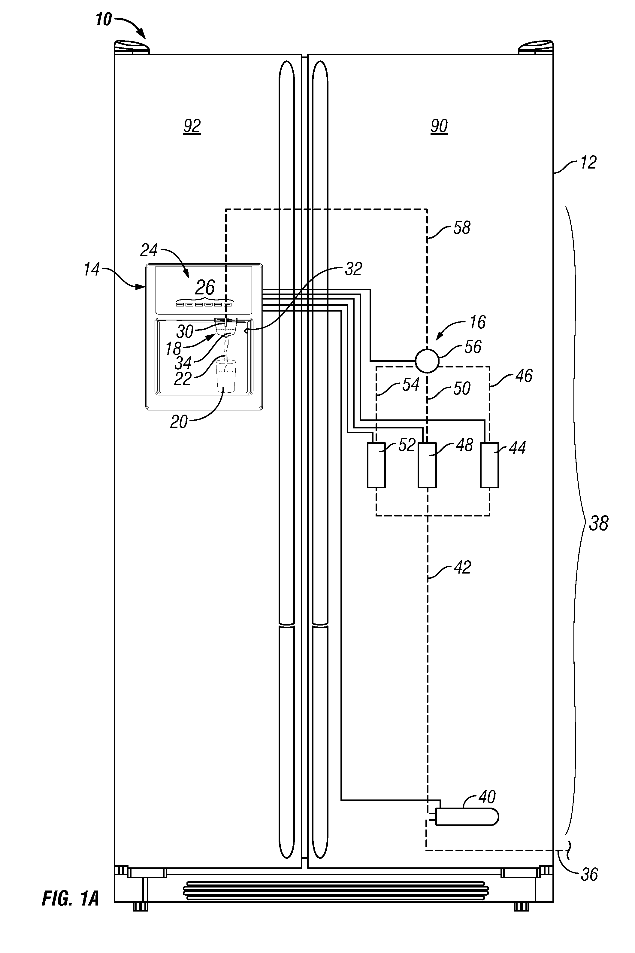 Apparatuses and methods for a refrigerator having liquid conditioning and enhancement components for enhanced beverage dispensing