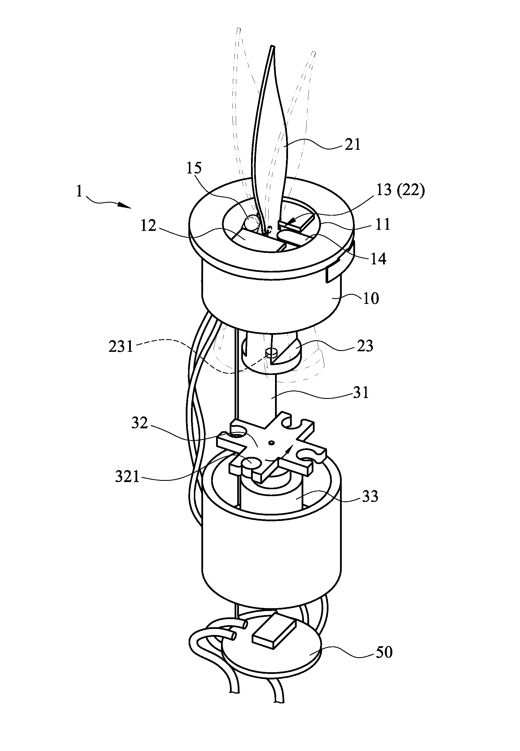 Simulated flame structure