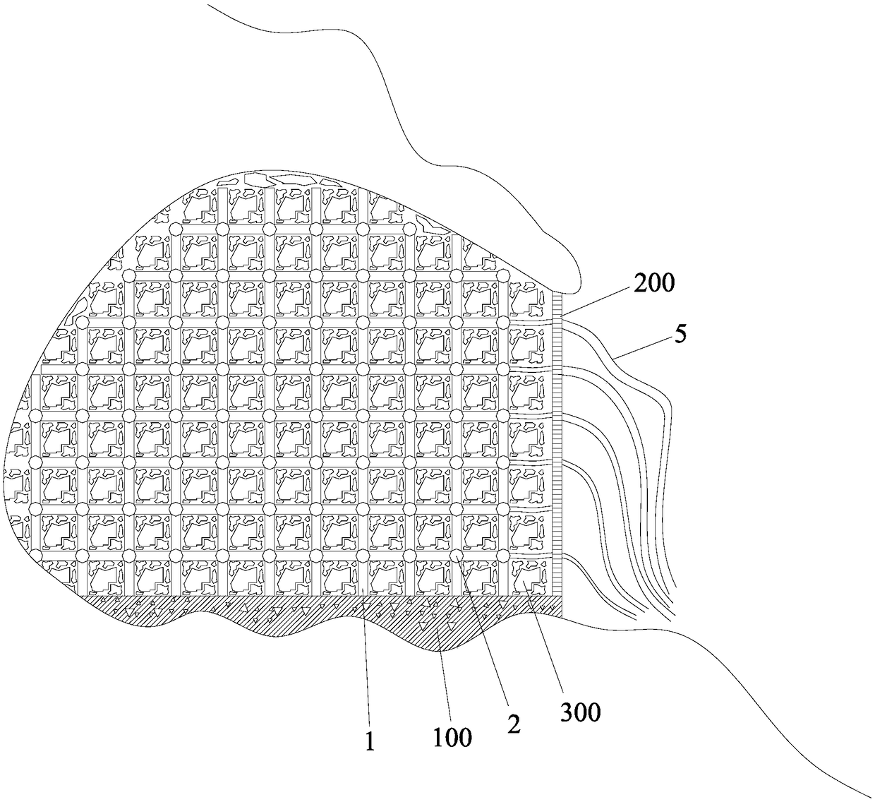 Porous steel pipe combined skeleton grouting karst cave filling structure and construction method