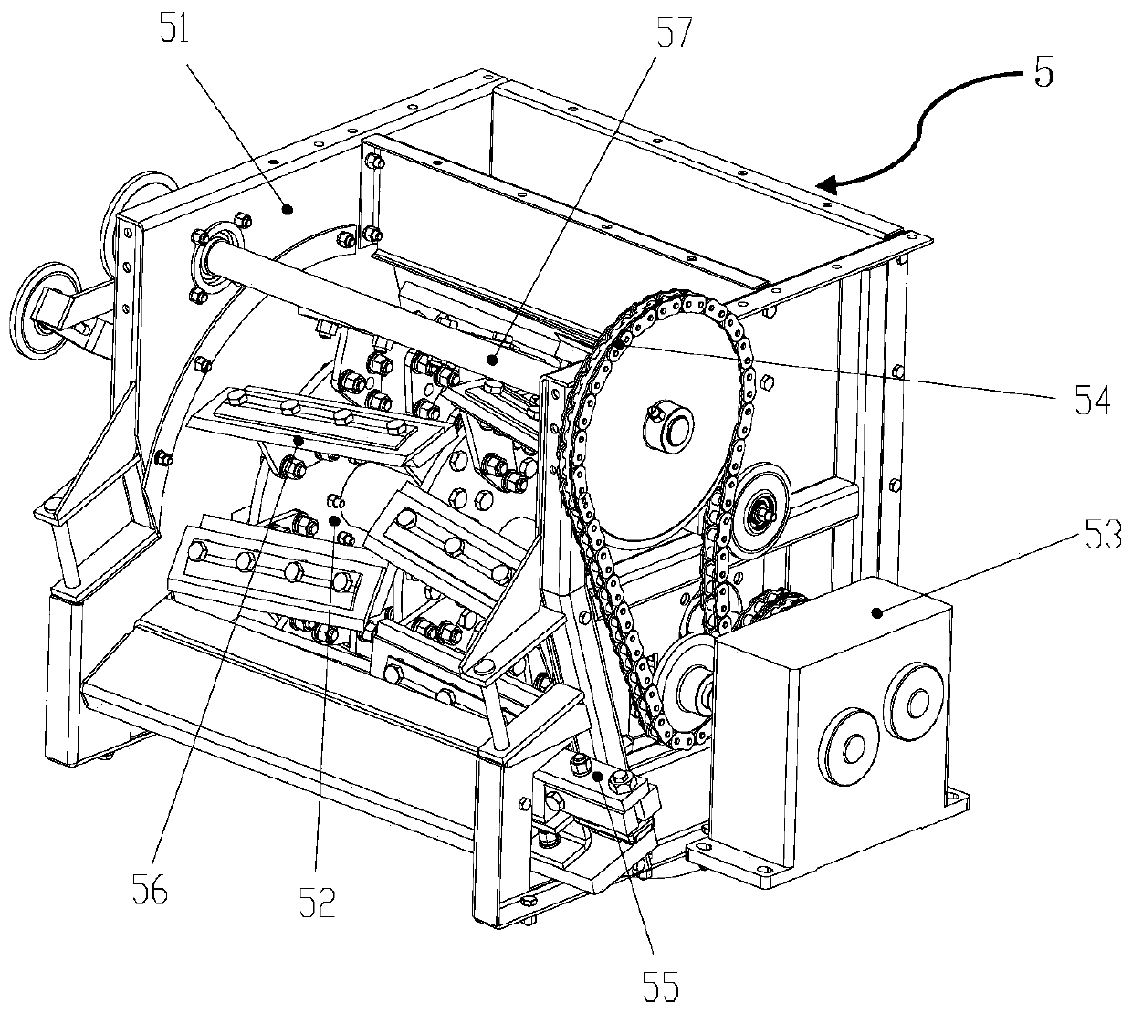 Crawler type shrub harvesting and bundling integrated machine