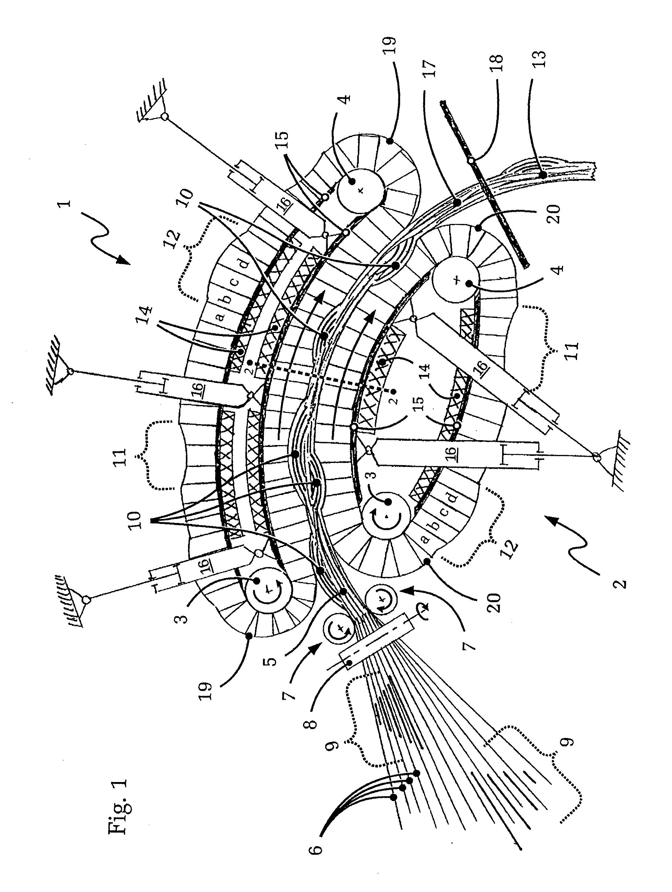 Fibre composite profile component and process and apparatus for continuous production