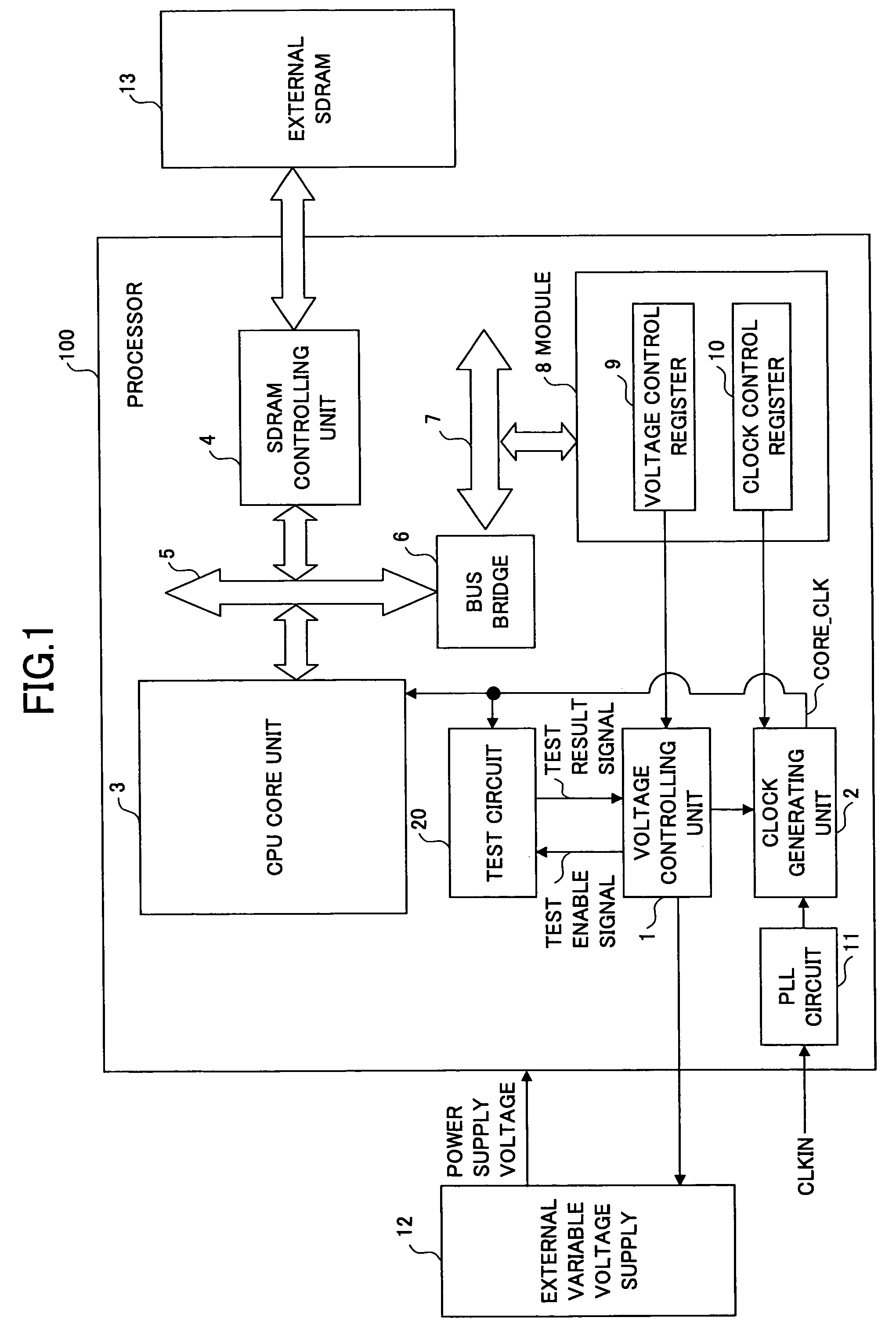 Changing of operating voltage in semiconductor integrated circuit