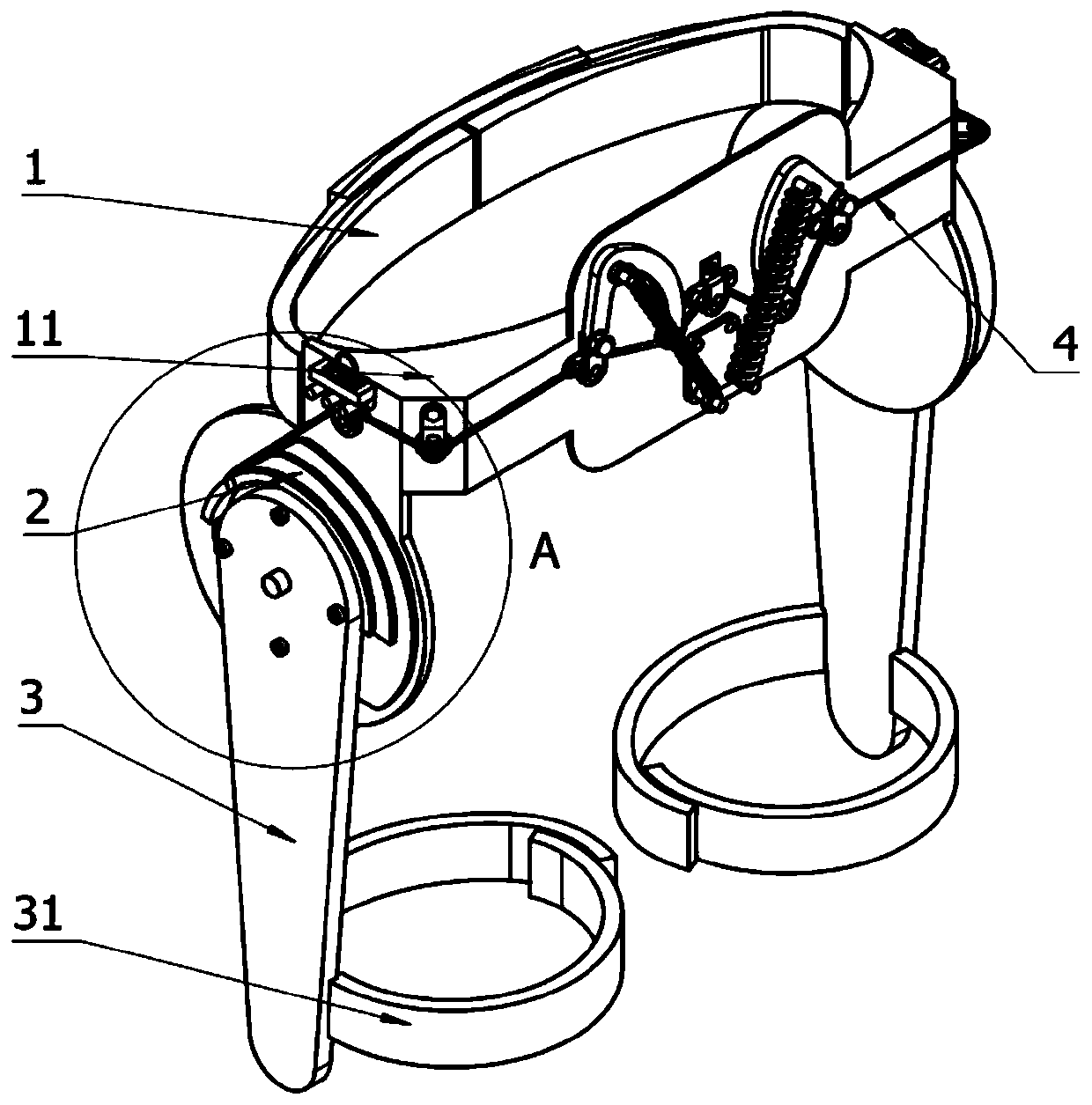 Rope pulling type unpowered walking assisting device