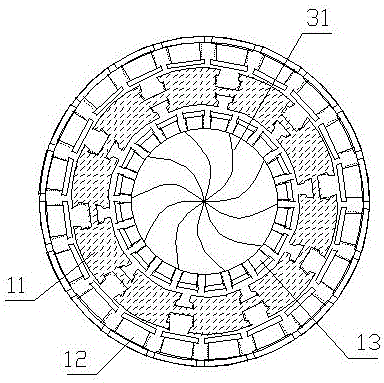 Horizontal type efficient excitation through inclined-jet hydraulic generator and acting method thereof