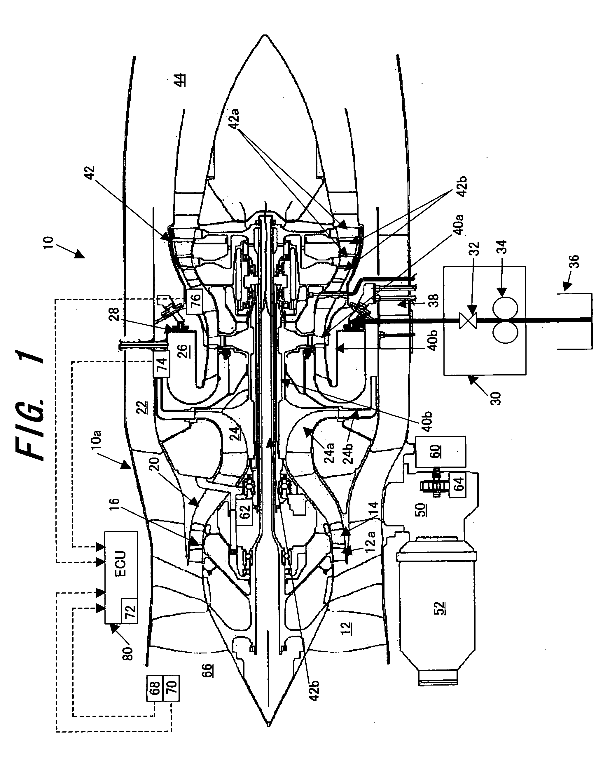 Control system for gas turbine aeroengine