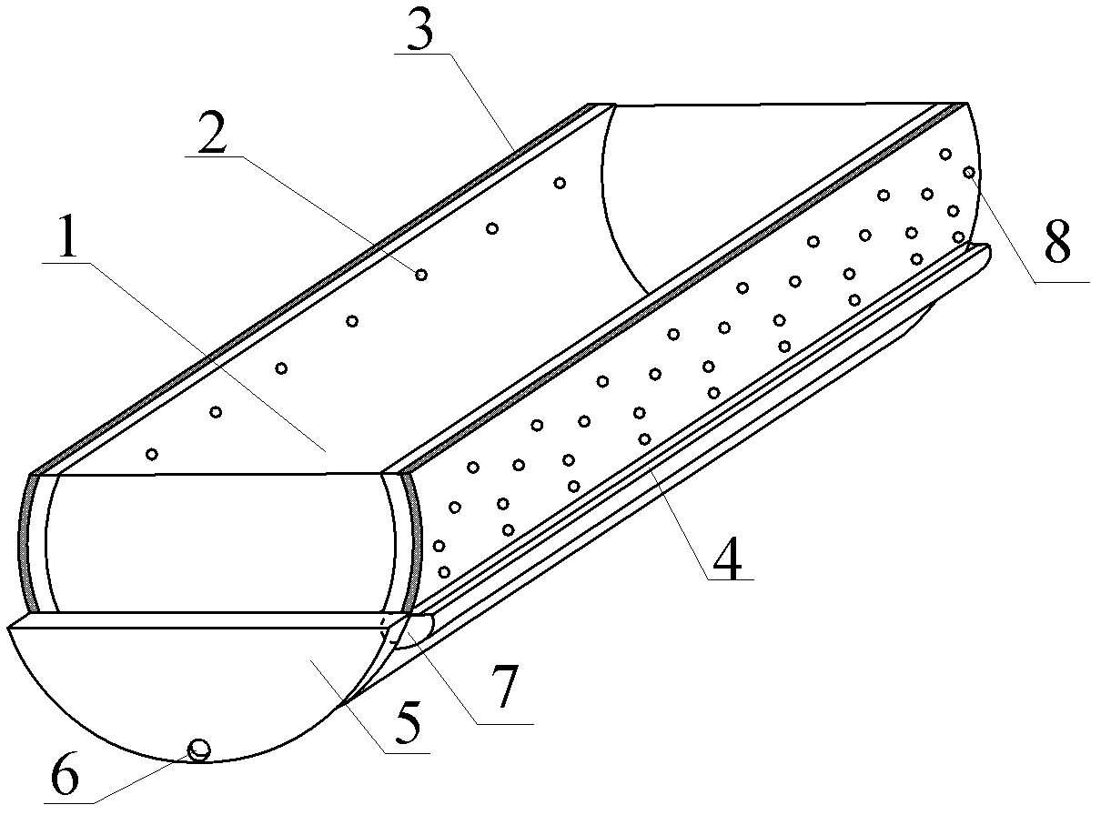 Hydrophilic evaporation tank for tubular solar desalination device