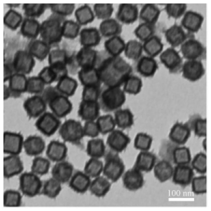 Hollow Cu7S4 nano cubic structure and preparation method and application thereof