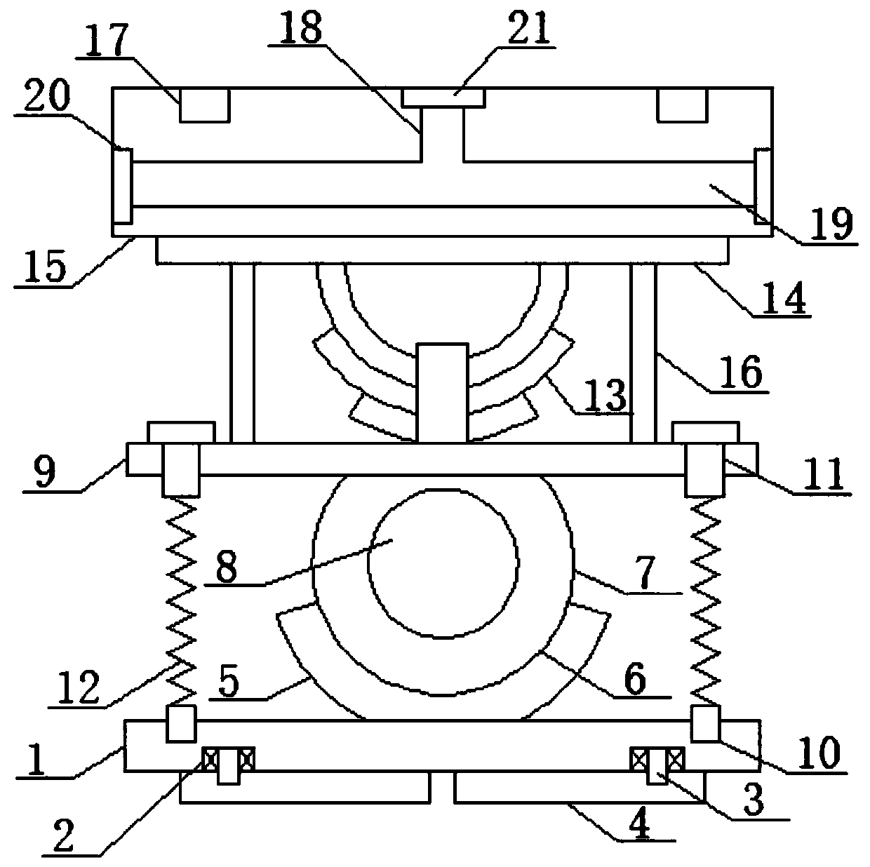 Power cabinet mounting base for safety protection of electronic equipment