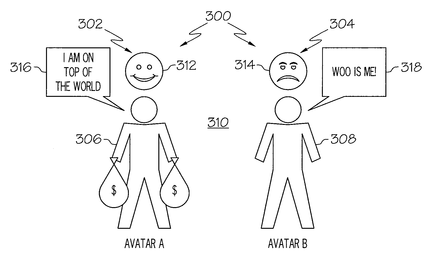 Managing and presenting avatar mood effects in a virtual world