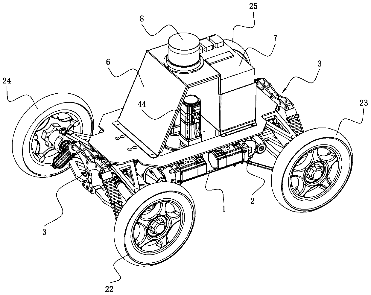 All-terrain mobile chassis and vehicle