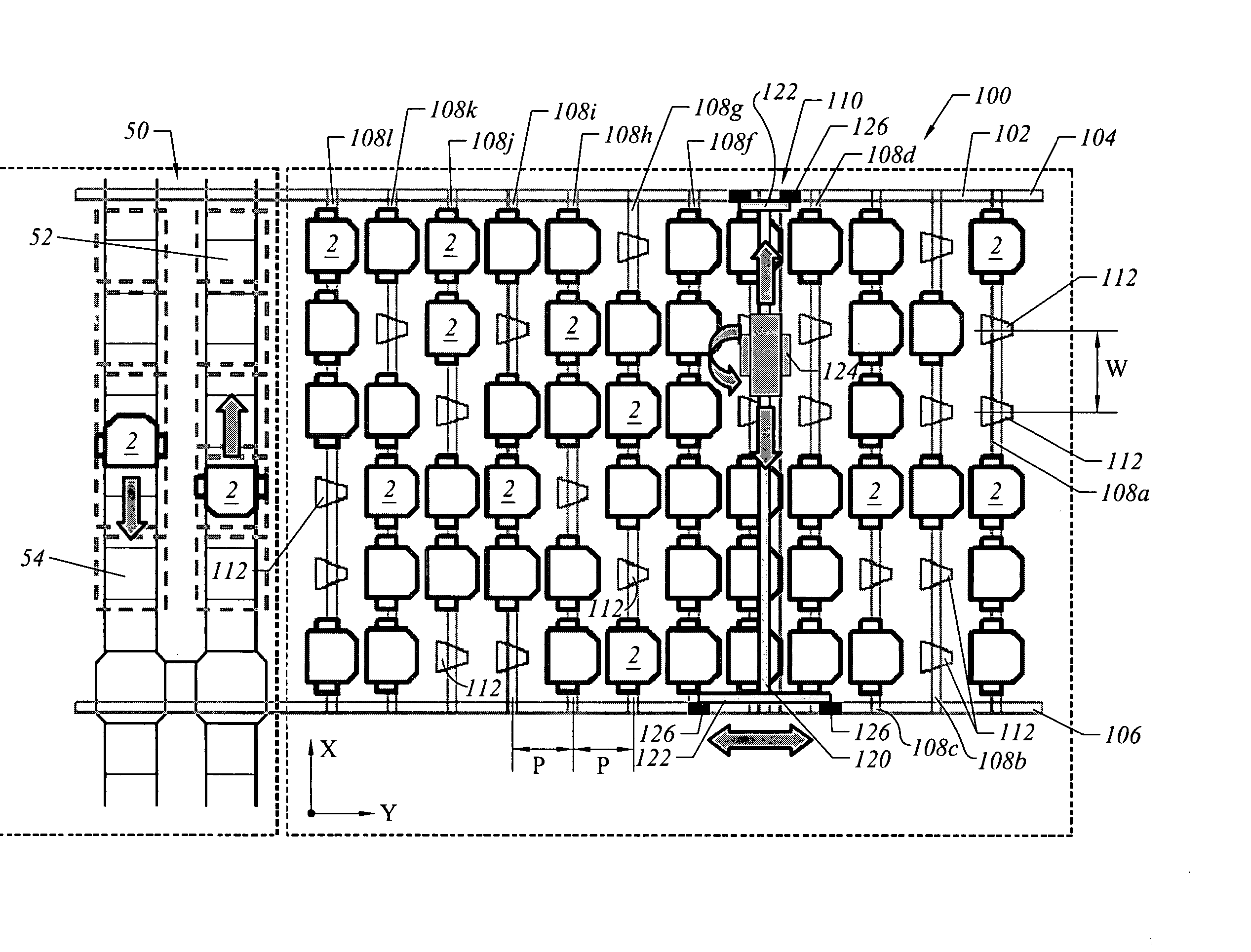 Horizontal array stocker