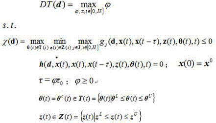 Calculation method for time lag tolerance index of chemical reactor system