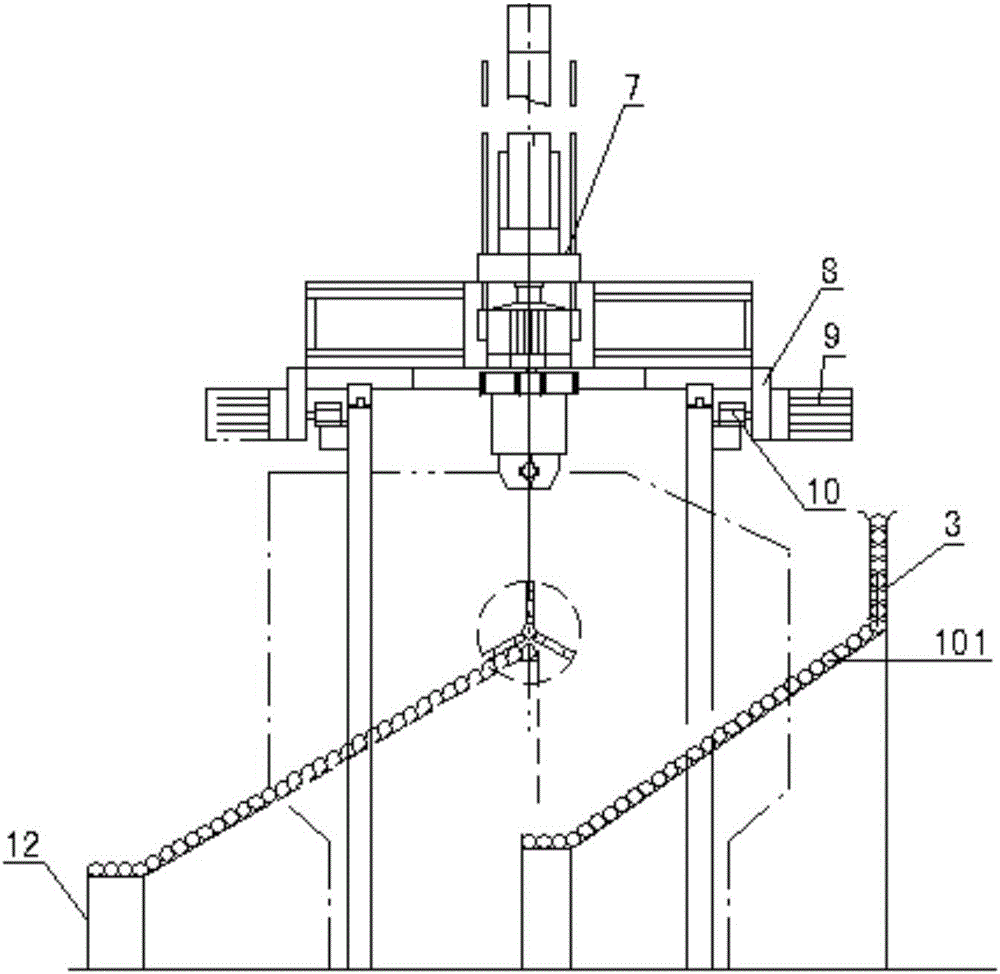 Loading and unloading device for shaft processing of numerical control lathe