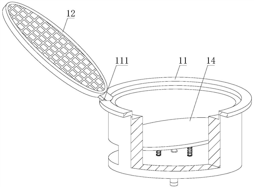 Integrated nodular cast iron well lid cloud background drainage efficiency detection and early warning device and method