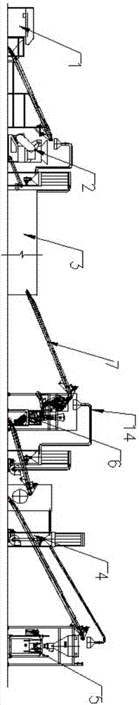 Process and production line for processing natural asphalt by virtue of aid method