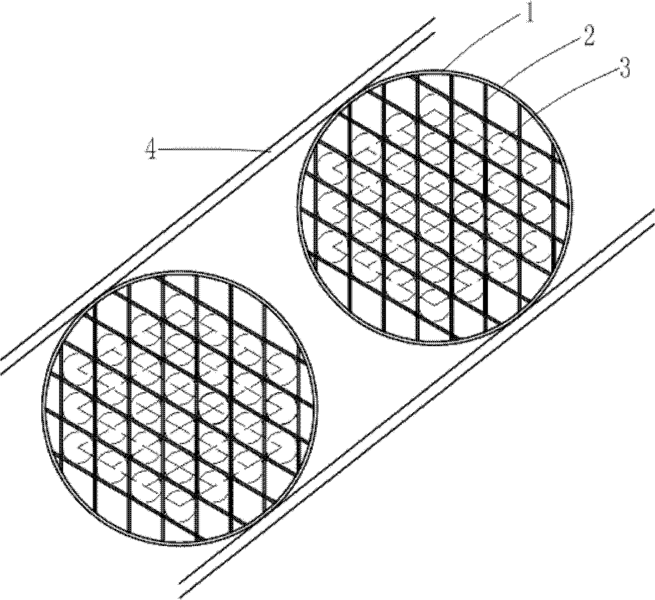 Grid type supporting baffling device of shell-and-tube heat exchanger