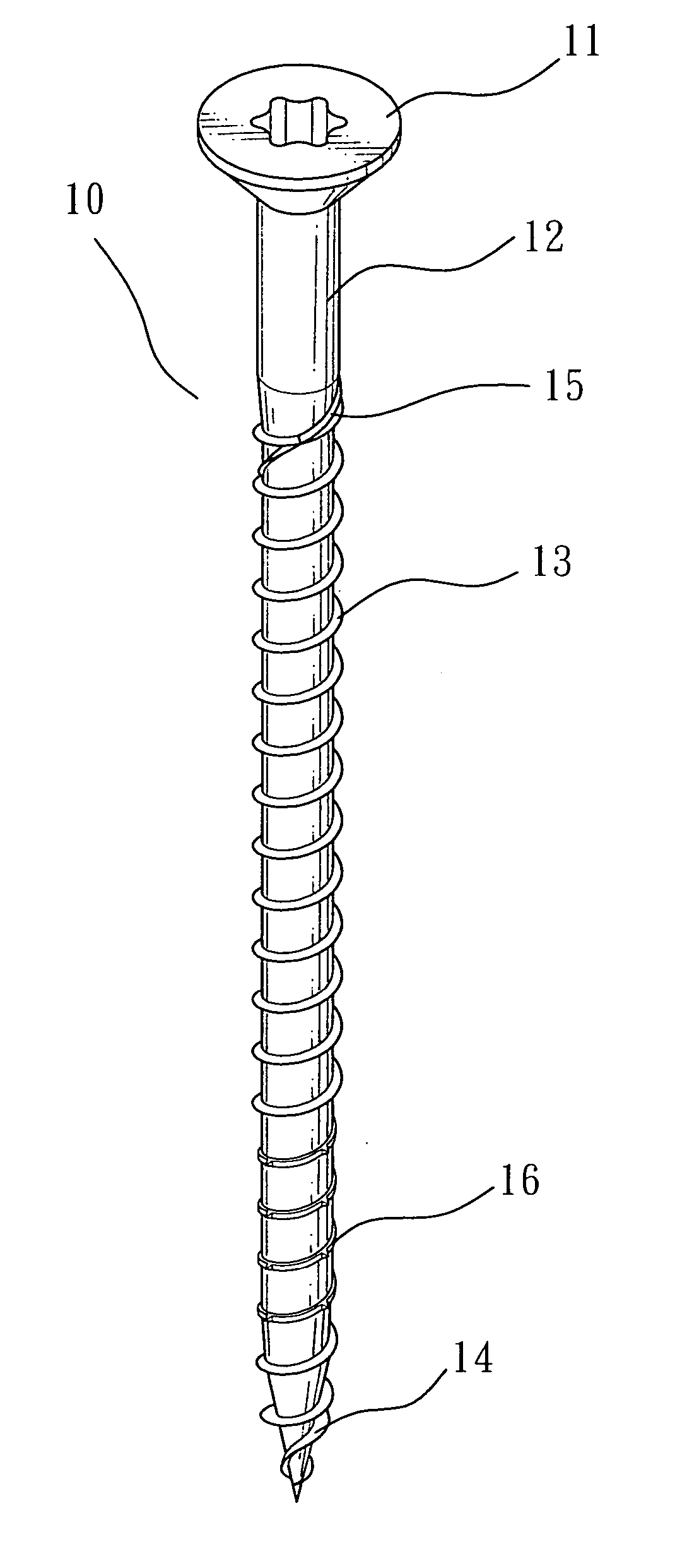 Thread section for screws