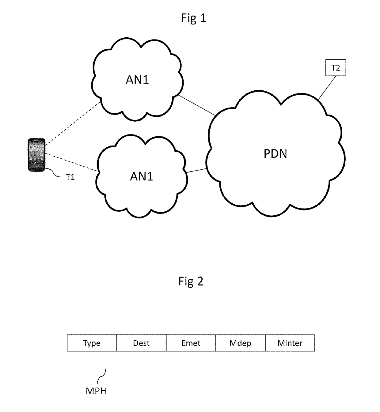 Access network selection for a multi-access terminal, based on a pheromone signal