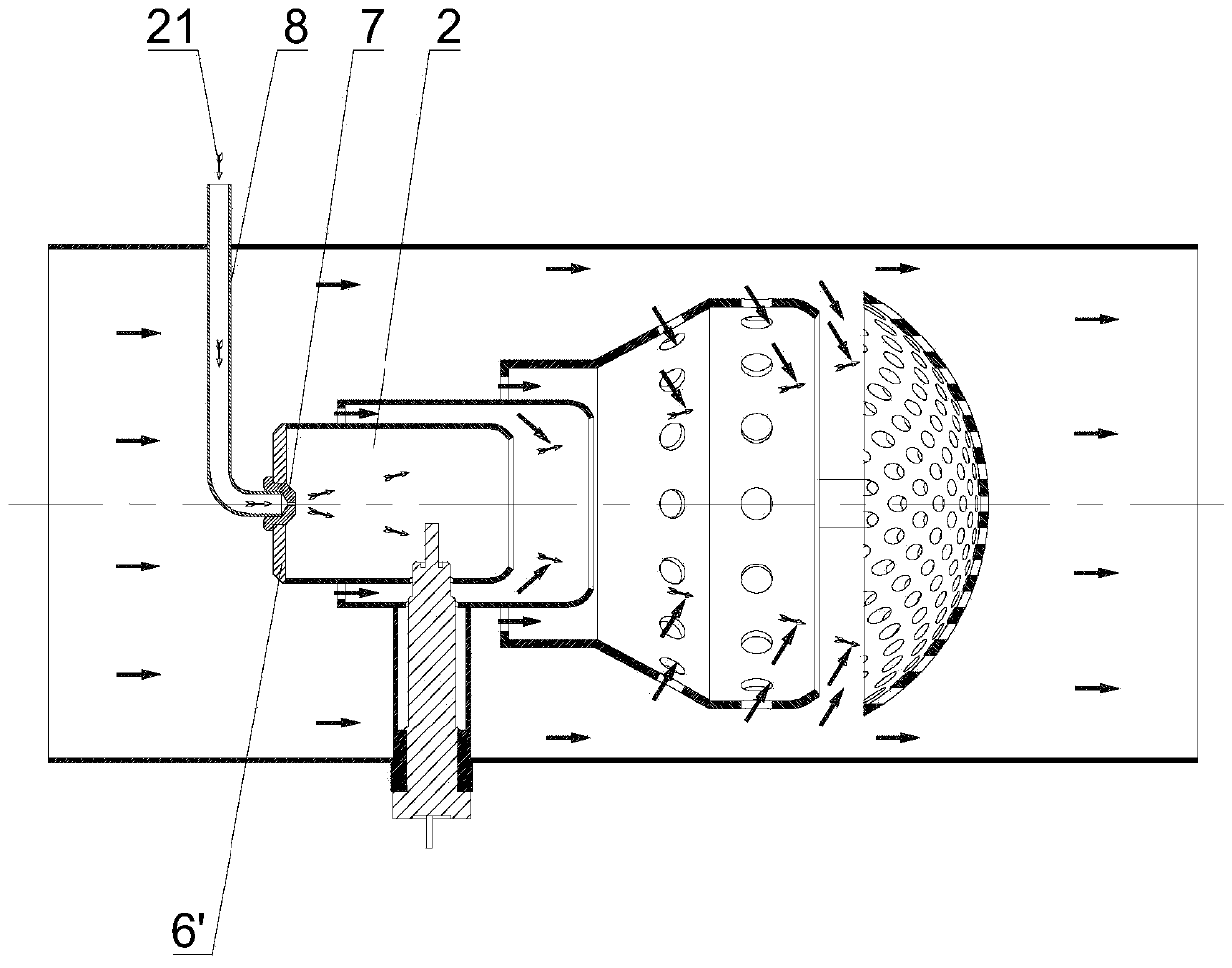 Inserting type multi-level mixing DPF combustor