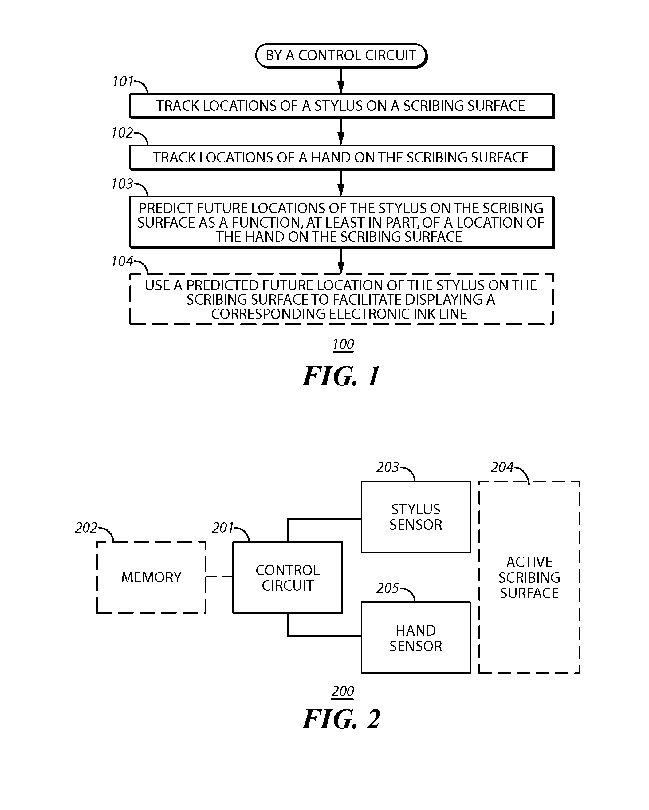 Method and apparatus pertaining to predicting movement of a stylus