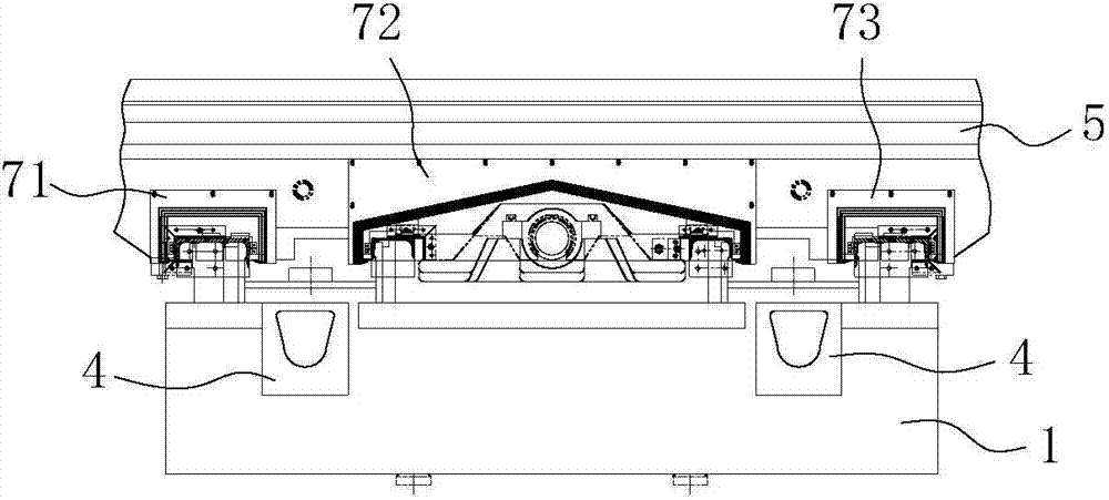 Protection type four-rail support assembly for horizontal coarse framing machine