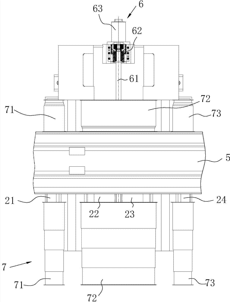 Protection type four-rail support assembly for horizontal coarse framing machine