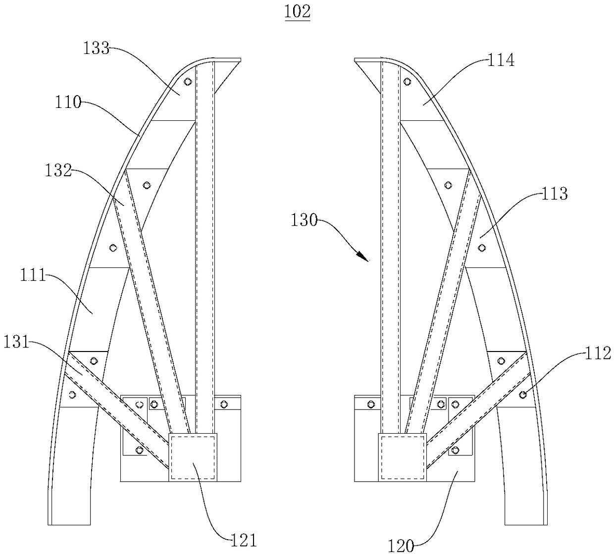 Shake preventing device of mechanical parking device and mechanical parking device