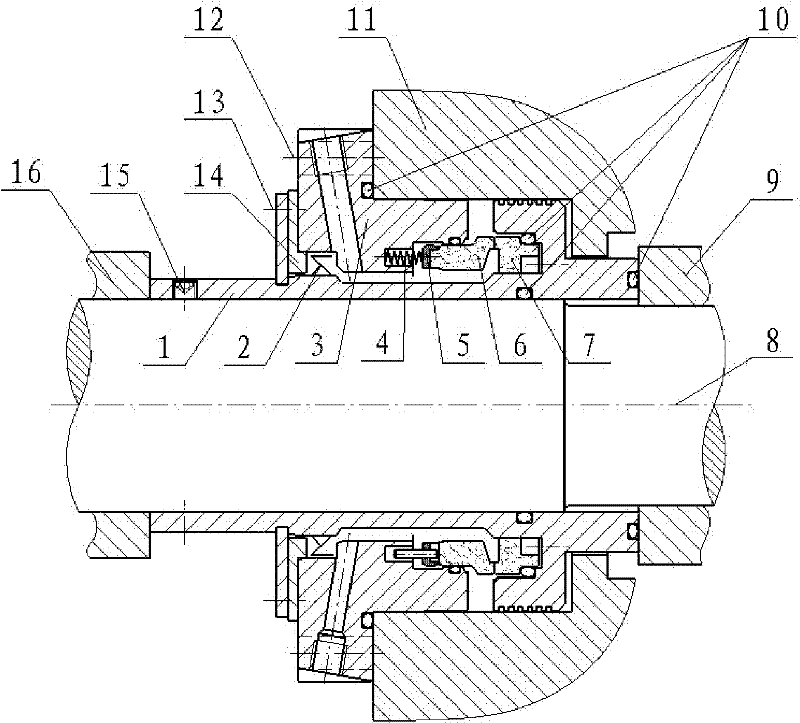 Adjustable mechanical sealing structure for pump