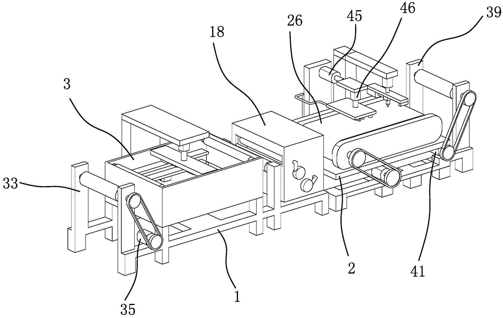 Dyeing device in denim fabric machining device